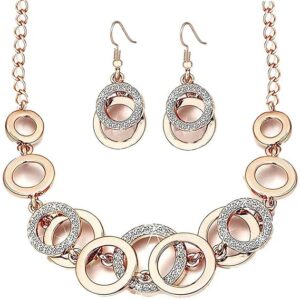 YouBella Jewellery Sets for Women Crystal Studded Necklace Jewellery set Bracelet with Earrings For Girls/Women