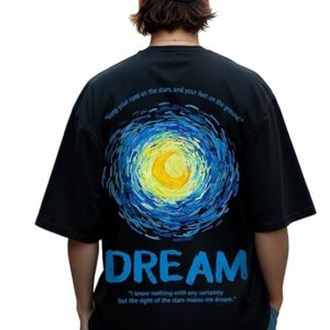 Bewakoof Men's Graphic Printed 100% Cotton T-Shirt - Oversized Fit, Round Neck, Half Sleeves