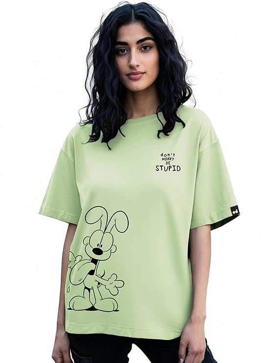 Bewakoof Women's Graphic Oversized Fit T-Shirt